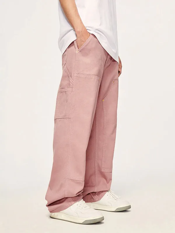 Pink Straight Leg Cargo Pants