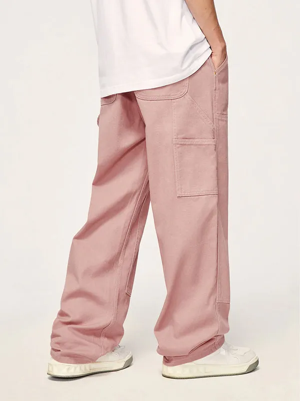 Pink Straight Leg Cargo Pants