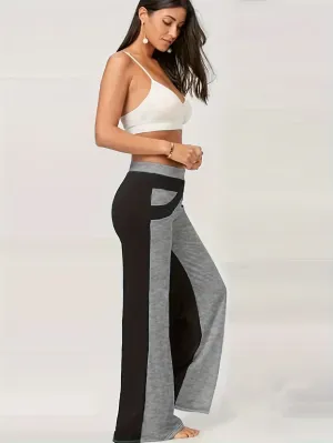 Plus Size Colorblock High Rise Pants - Effortlessly Chic for Every Day