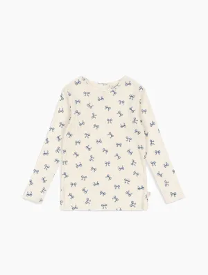 Pointelle Minnie Top in Bow Bleu