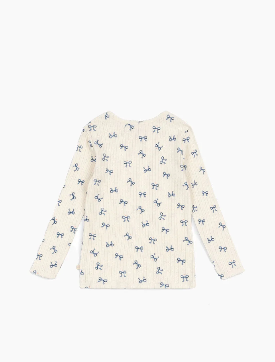 Pointelle Minnie Top in Bow Bleu