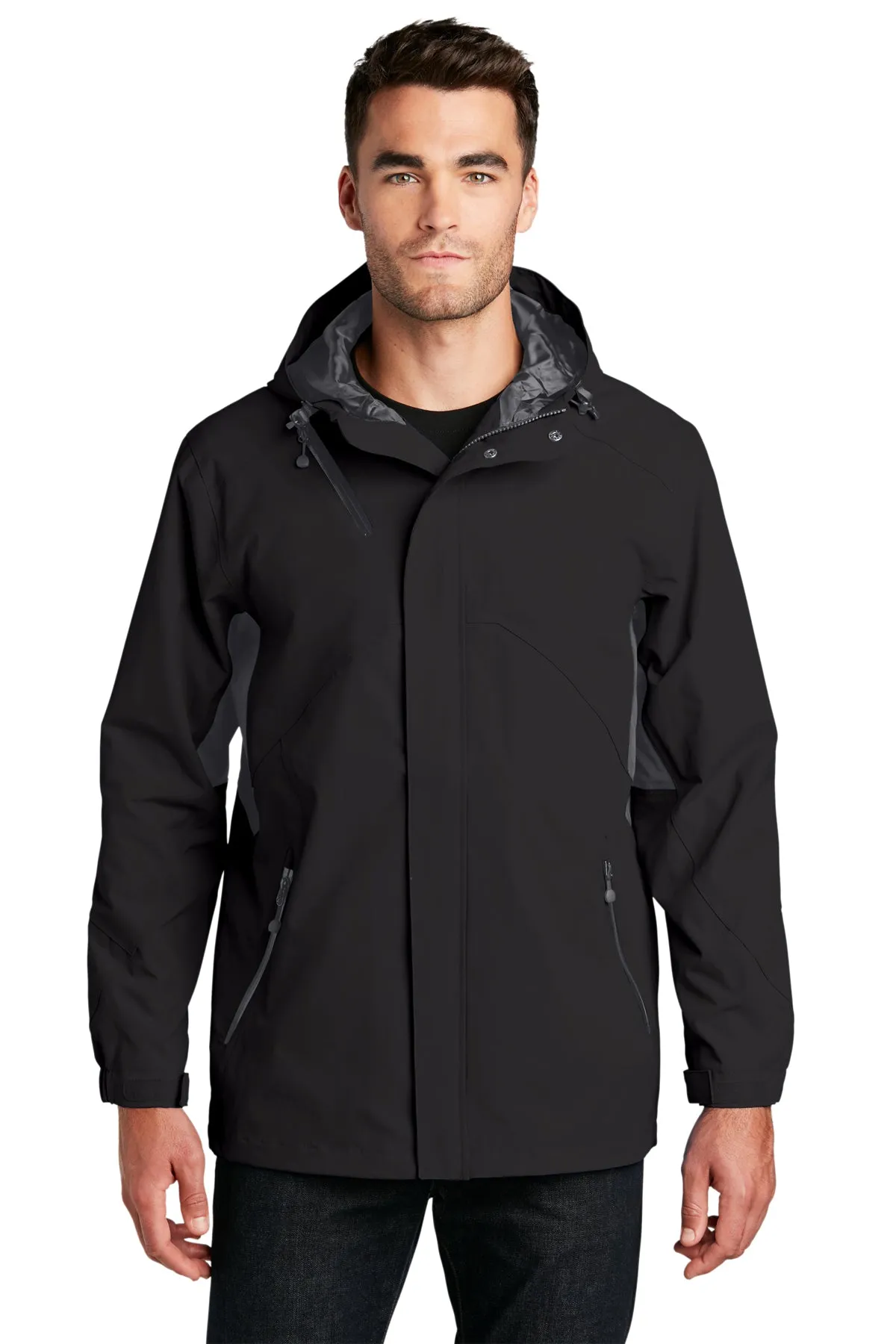 Port Authority Cascade Customized Waterproof Jackets, Black/ Magnet