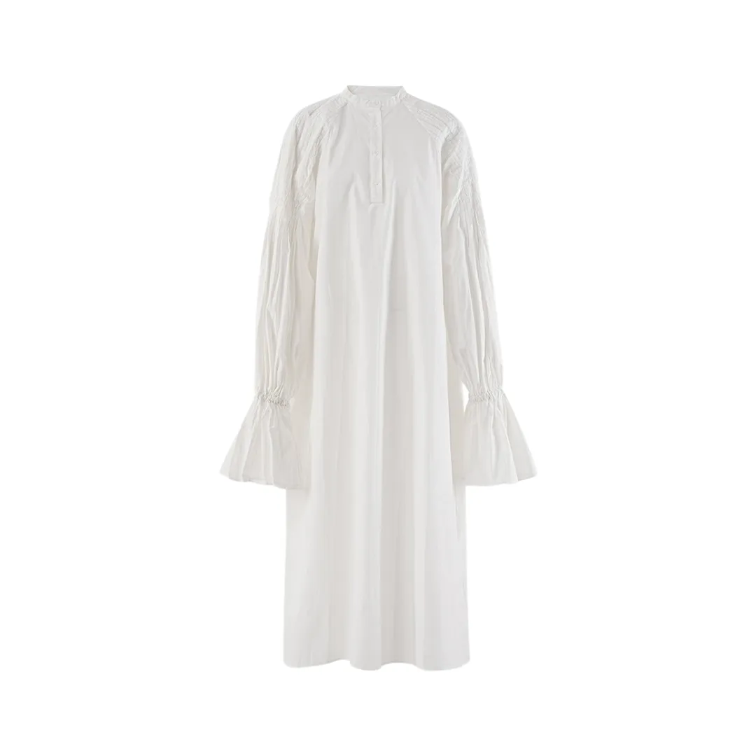 Pre Order:  Long Bubble Sleeve White Dress