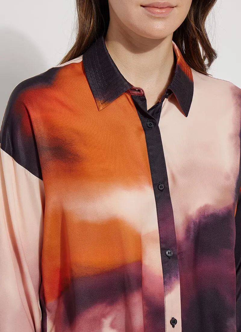 Printed Stitched Satin Shirt