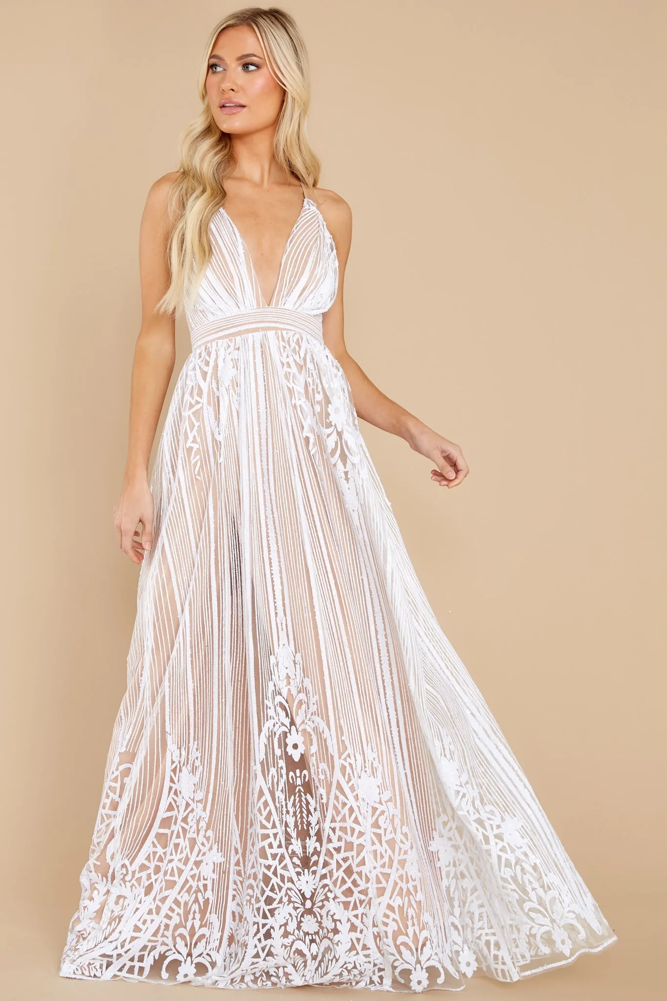 Real Elegance White Maxi Dress