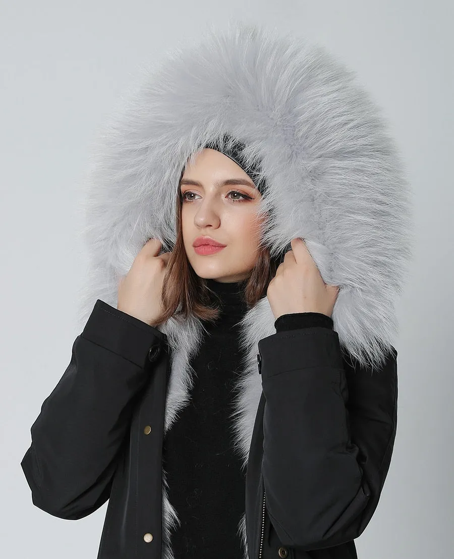 REAL FULL FUR PARKA AND LINER LONG WATERPROOF COATS (MULTI-COLORS)