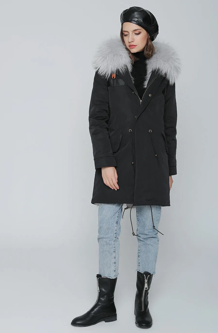 REAL FULL FUR PARKA AND LINER LONG WATERPROOF COATS (MULTI-COLORS)