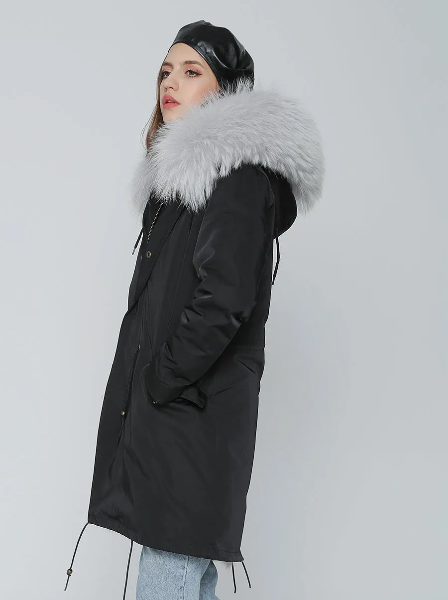 REAL FULL FUR PARKA AND LINER LONG WATERPROOF COATS (MULTI-COLORS)