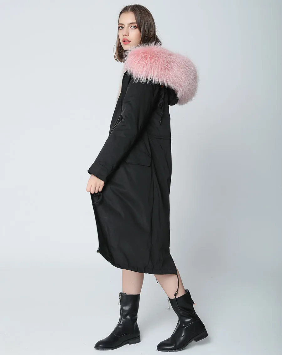 REAL FULL FUR PARKA AND LINER LONG WATERPROOF COATS (MULTI-COLORS)