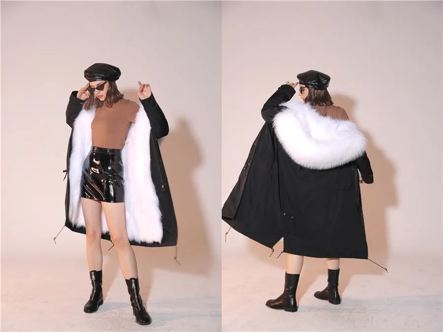 REAL FULL FUR PARKA AND LINER LONG WATERPROOF COATS (MULTI-COLORS)