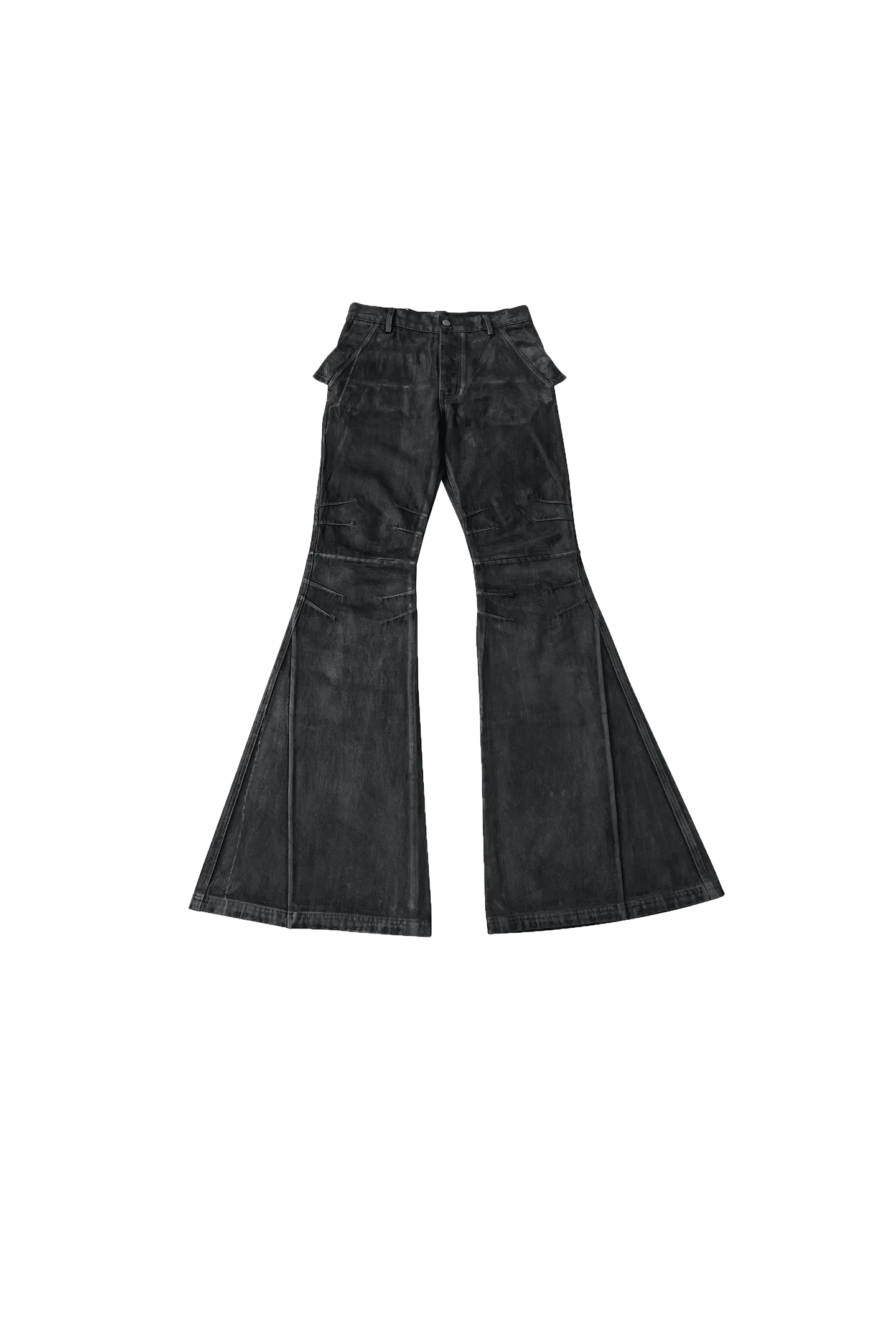 REBEL Hand-painted Waxed Washed Flared Waxed Pants