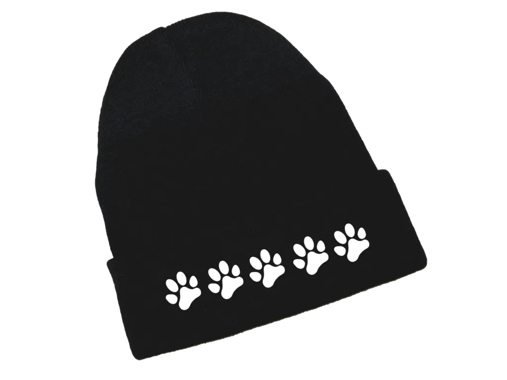 Reflective Knit Beanie - Paws