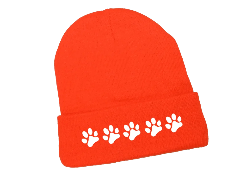 Reflective Knit Beanie - Paws