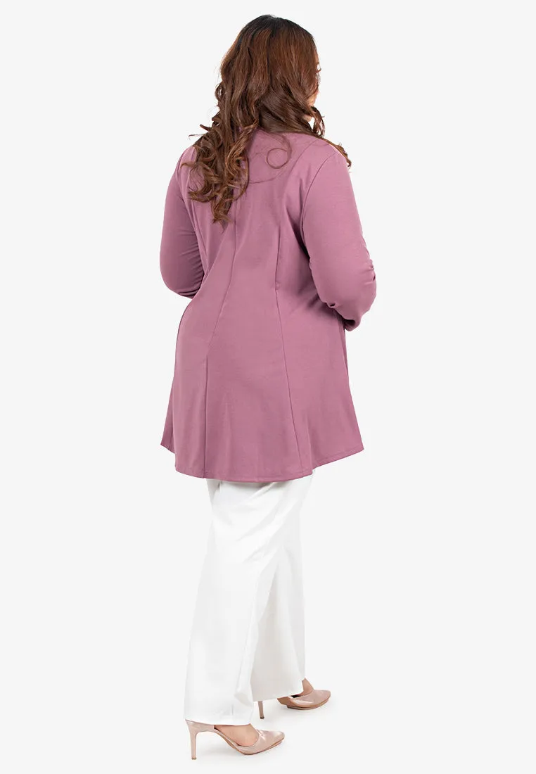 Ribah Demure Flared Top - Yam Purple