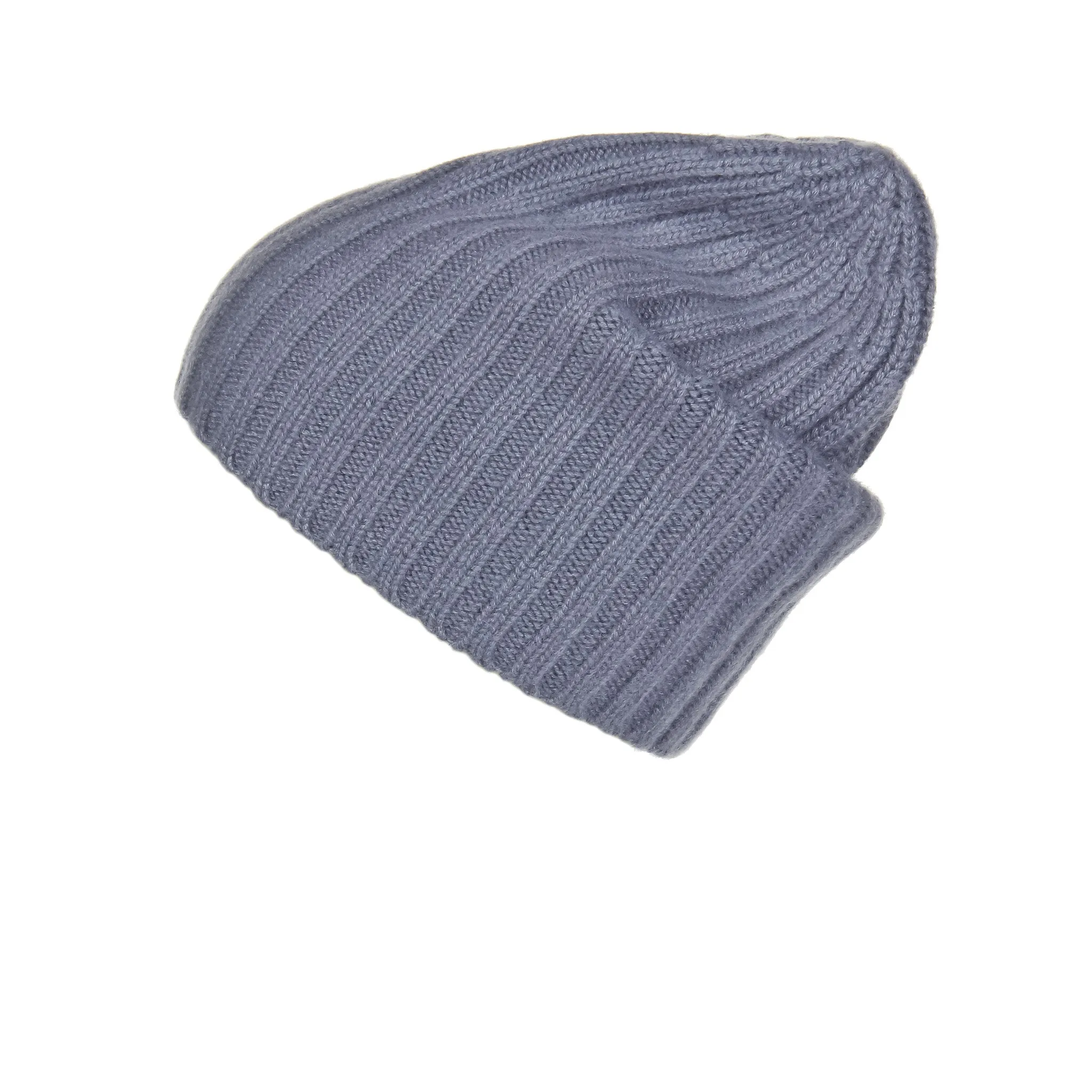 Ribbed Grey Cashmere Hat