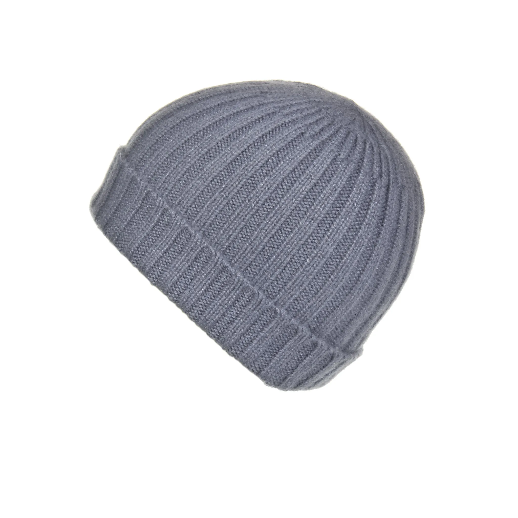 Ribbed Grey Cashmere Hat