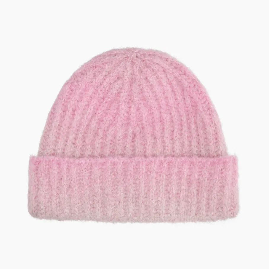 Rosa Printed Ombre Alpaca Knit Ribbed Beanie Hat