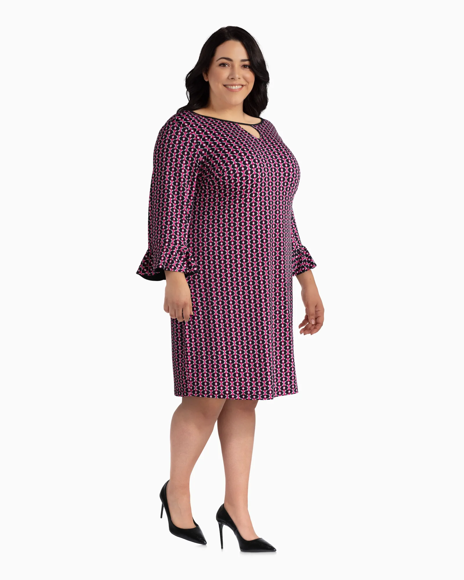 Roswell Reversible Jersey Dress | Magenta / Black