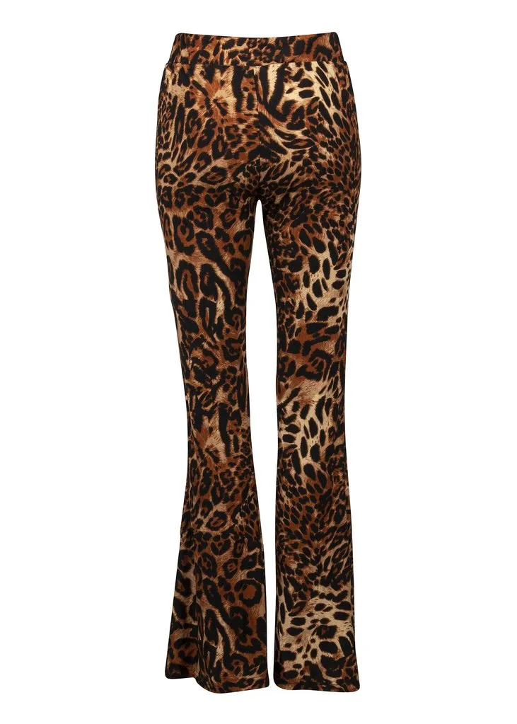 Running Free Leopard Animal Print Flared Bell Bottom Pants