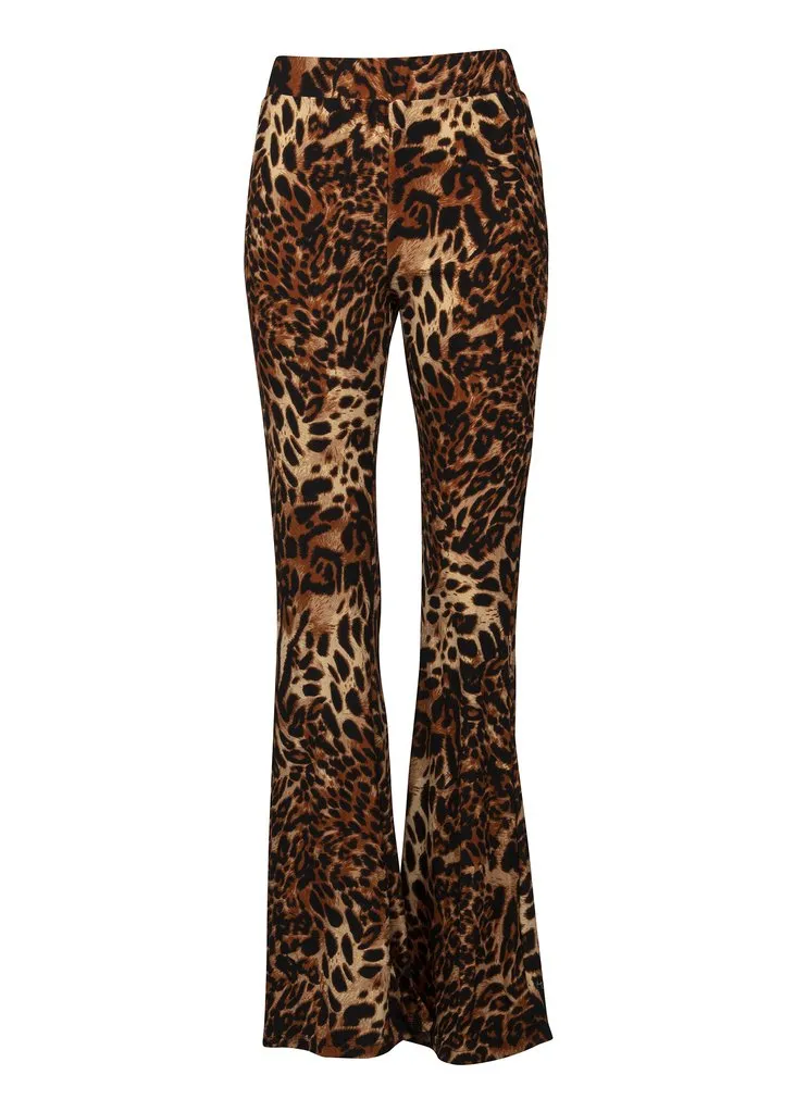 Running Free Leopard Animal Print Flared Bell Bottom Pants