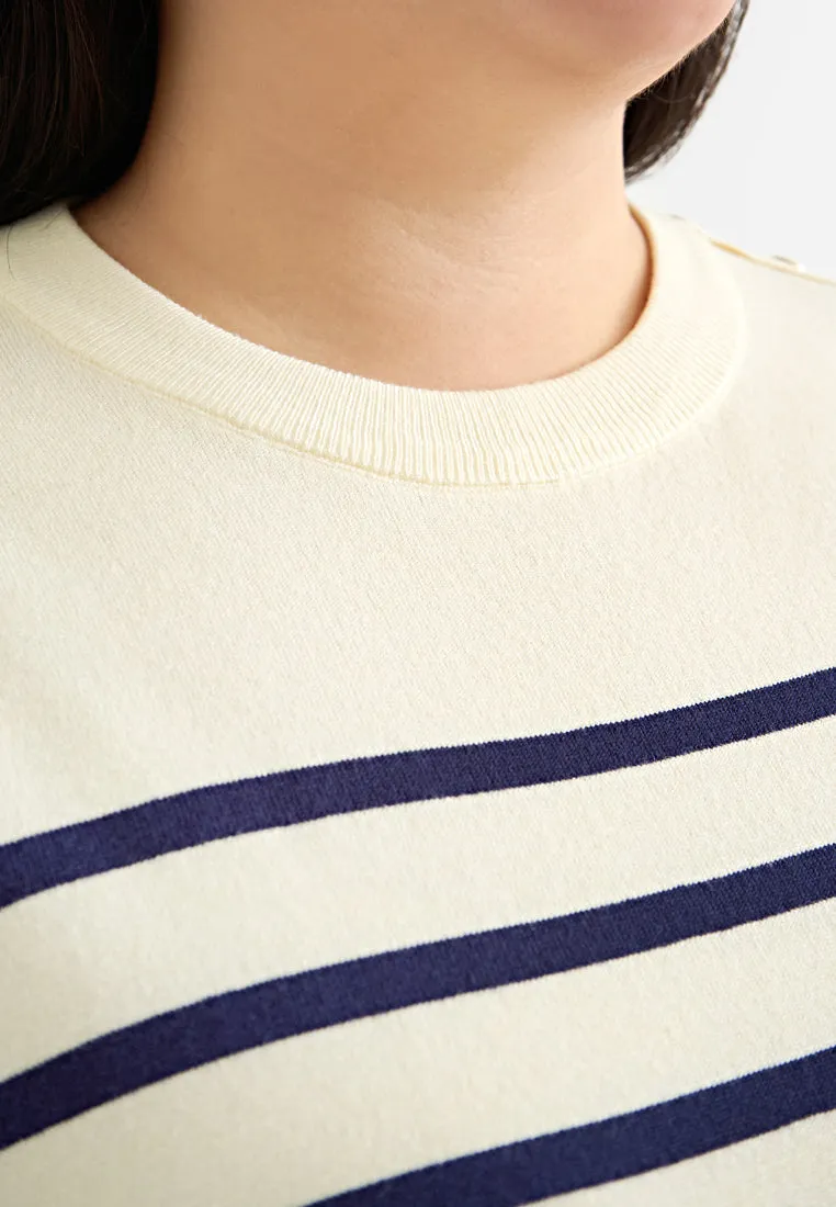 Serenity Stripe Long Sleeve Knit Top (704202)