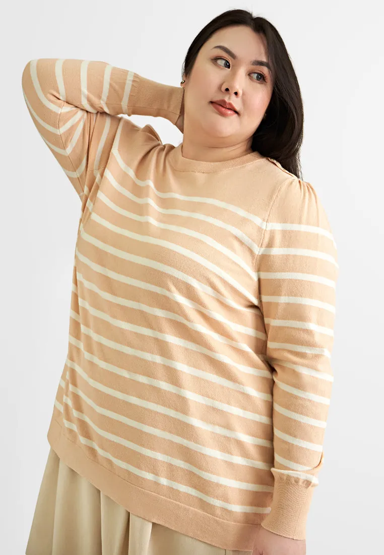 Serenity Stripe Long Sleeve Knit Top (704202)