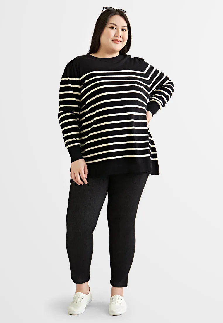 Serenity Stripe Long Sleeve Knit Top (704202)