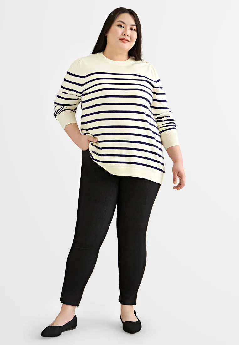 Serenity Stripe Long Sleeve Knit Top (704202)