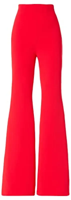 Sergio Hudson, High Waisted Flared Pant, 8, Red