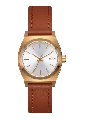 Small Time Teller Leather - Light Gold / White Sunray