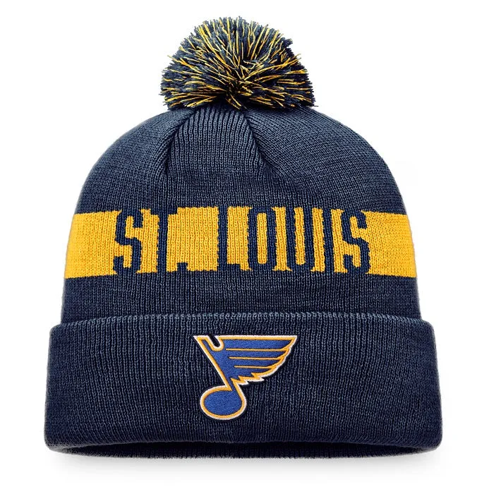 ST. LOUIS BLUES FANATICS NOTE POM KNIT - NAVY