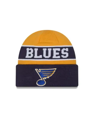 ST. LOUIS BLUES NEW ERA NOTE REVERSE CUFF KNIT - GOLD/NAVY