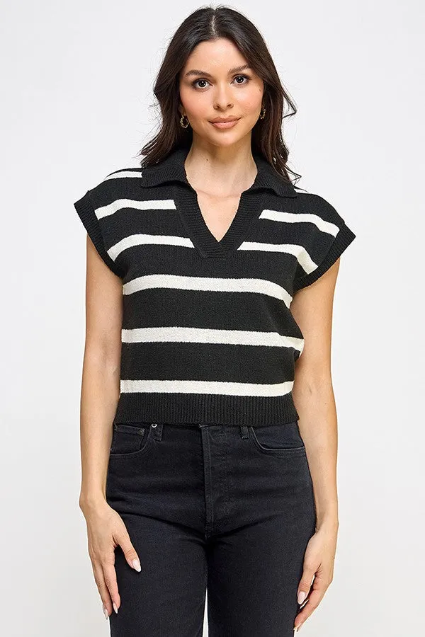 STRIPE COLLAR TOP