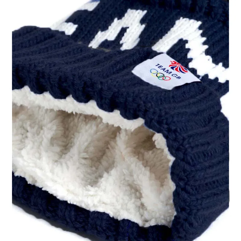 Team GB Text Bobble Hat Navy