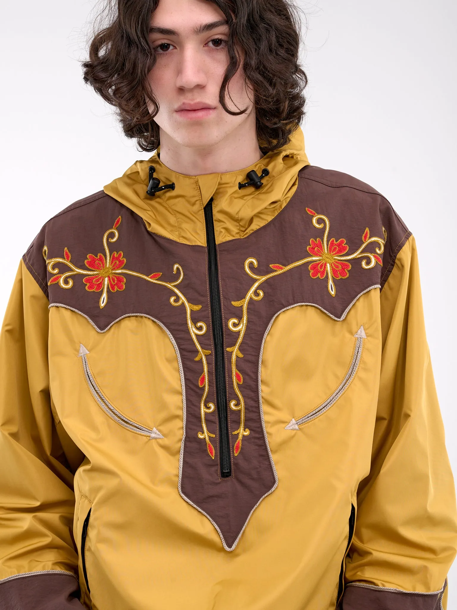 Tenessee Cactus Flower Parka (K2410LJ087-MUSTARD-BROWN)