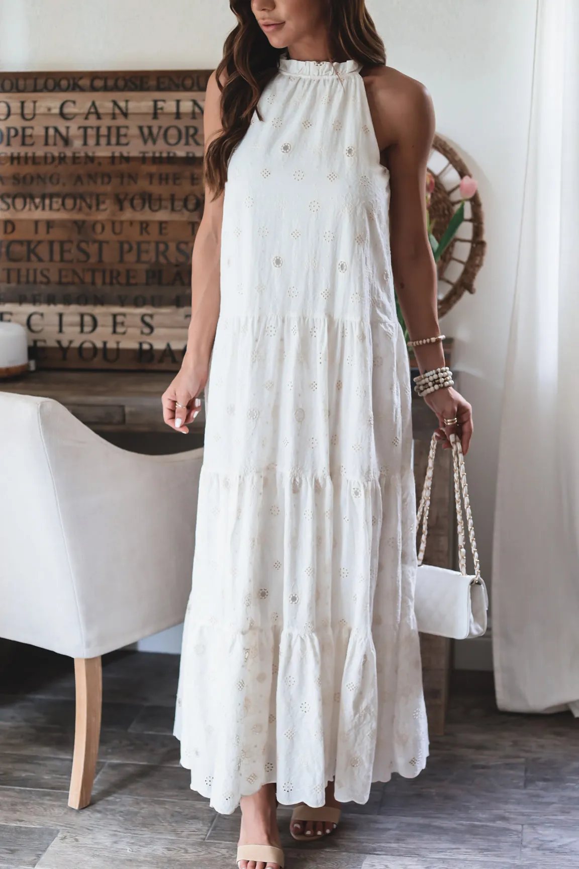 The Alexa Eyelet Maxi Dress