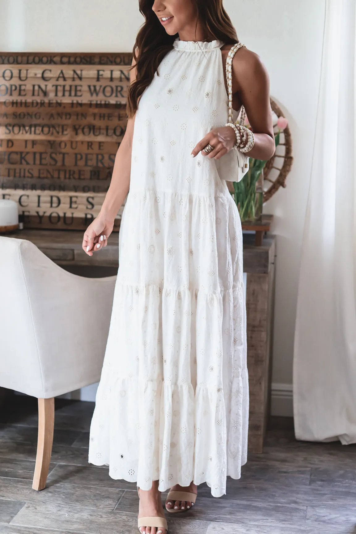 The Alexa Eyelet Maxi Dress