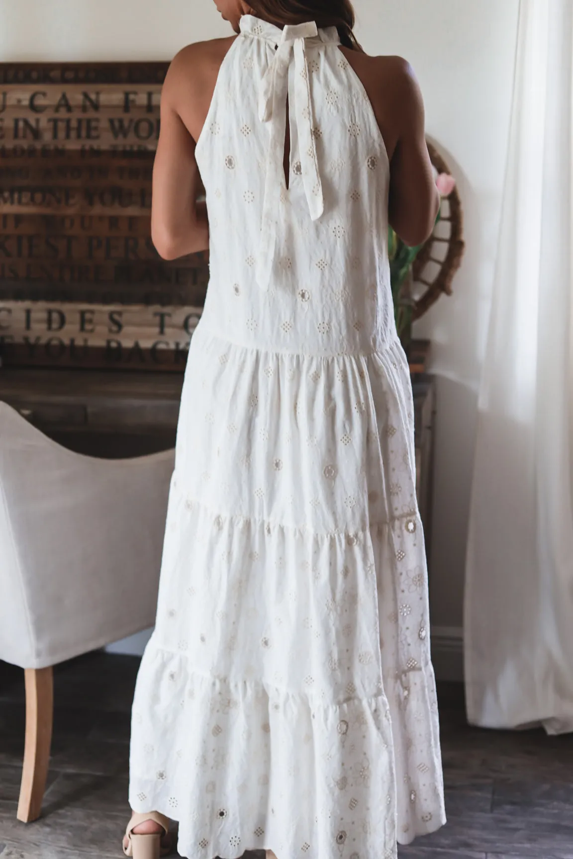 The Alexa Eyelet Maxi Dress