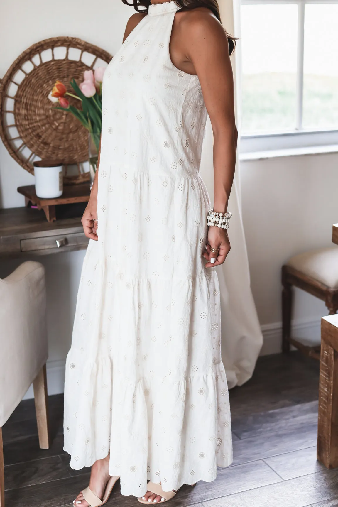 The Alexa Eyelet Maxi Dress