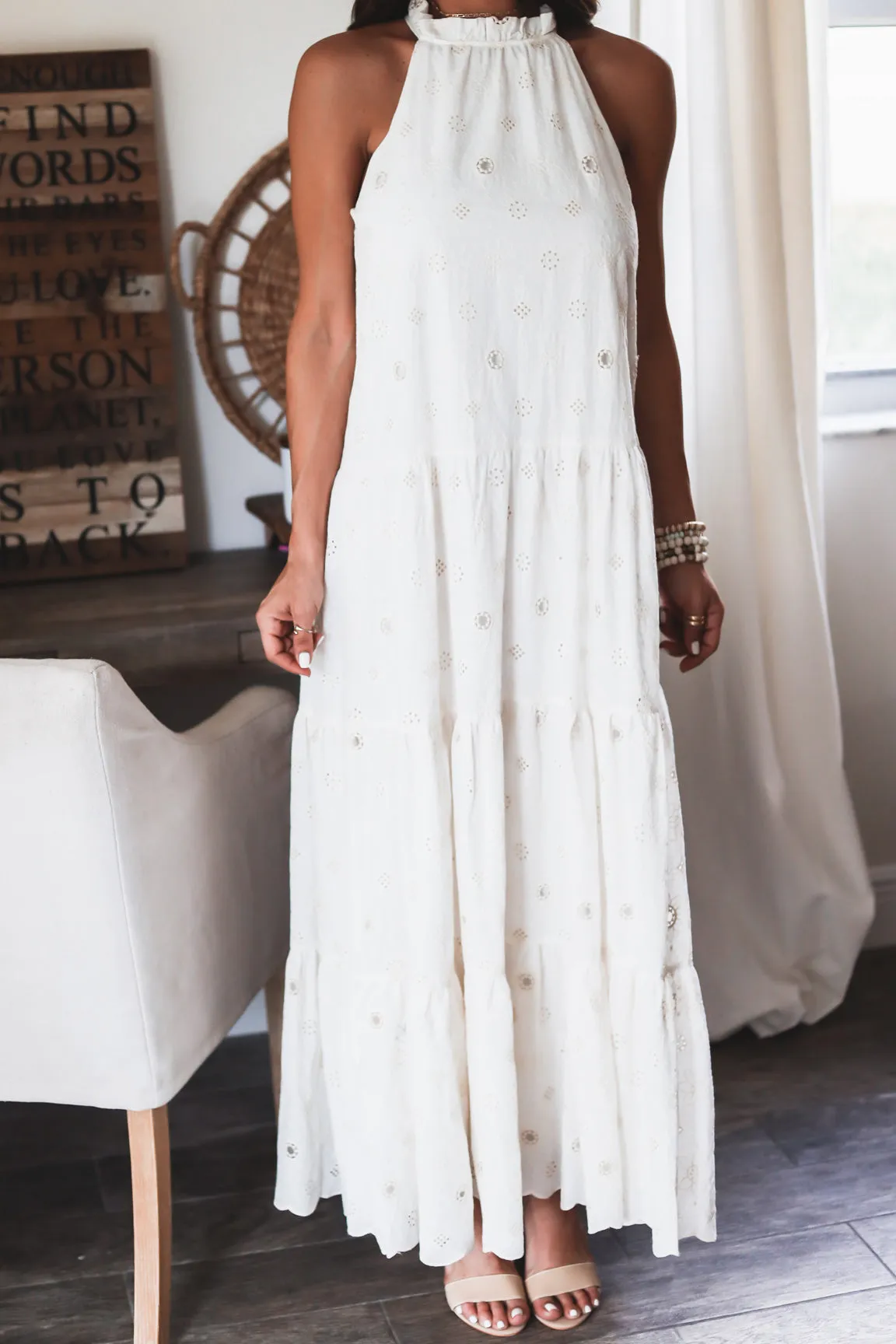 The Alexa Eyelet Maxi Dress