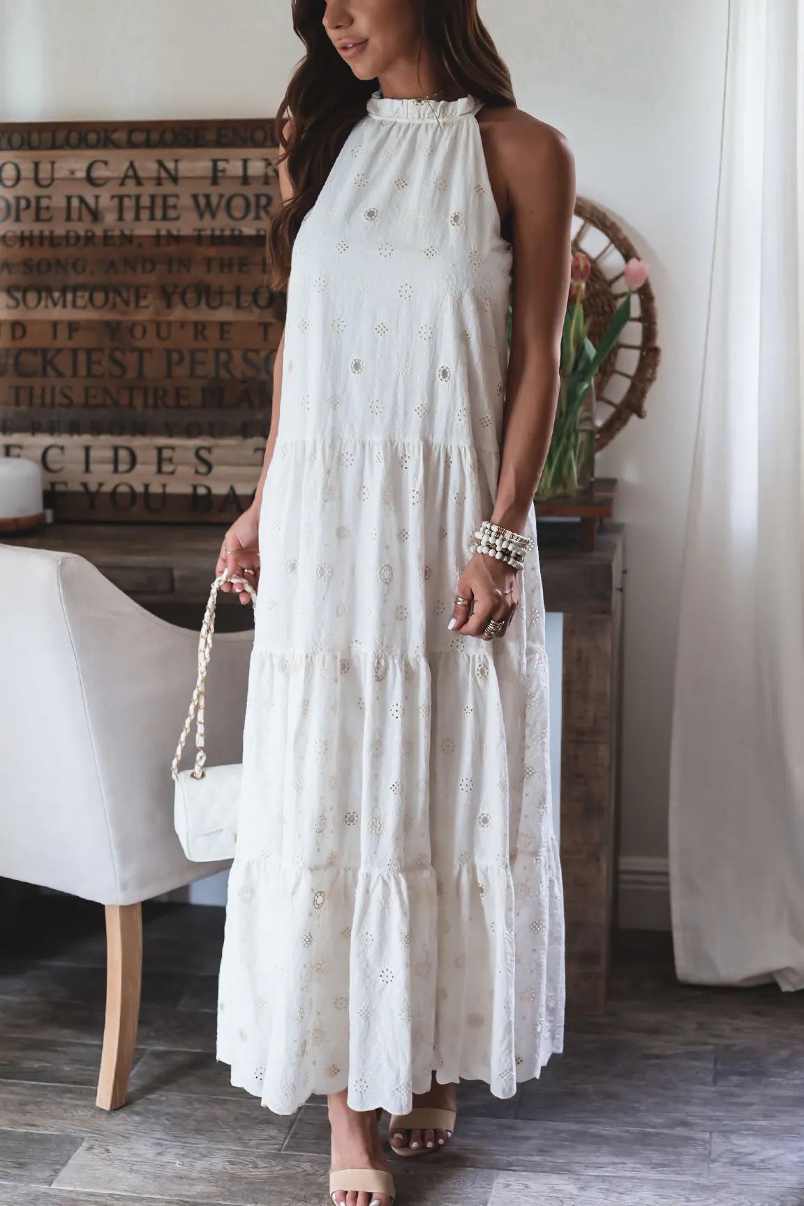 The Alexa Eyelet Maxi Dress