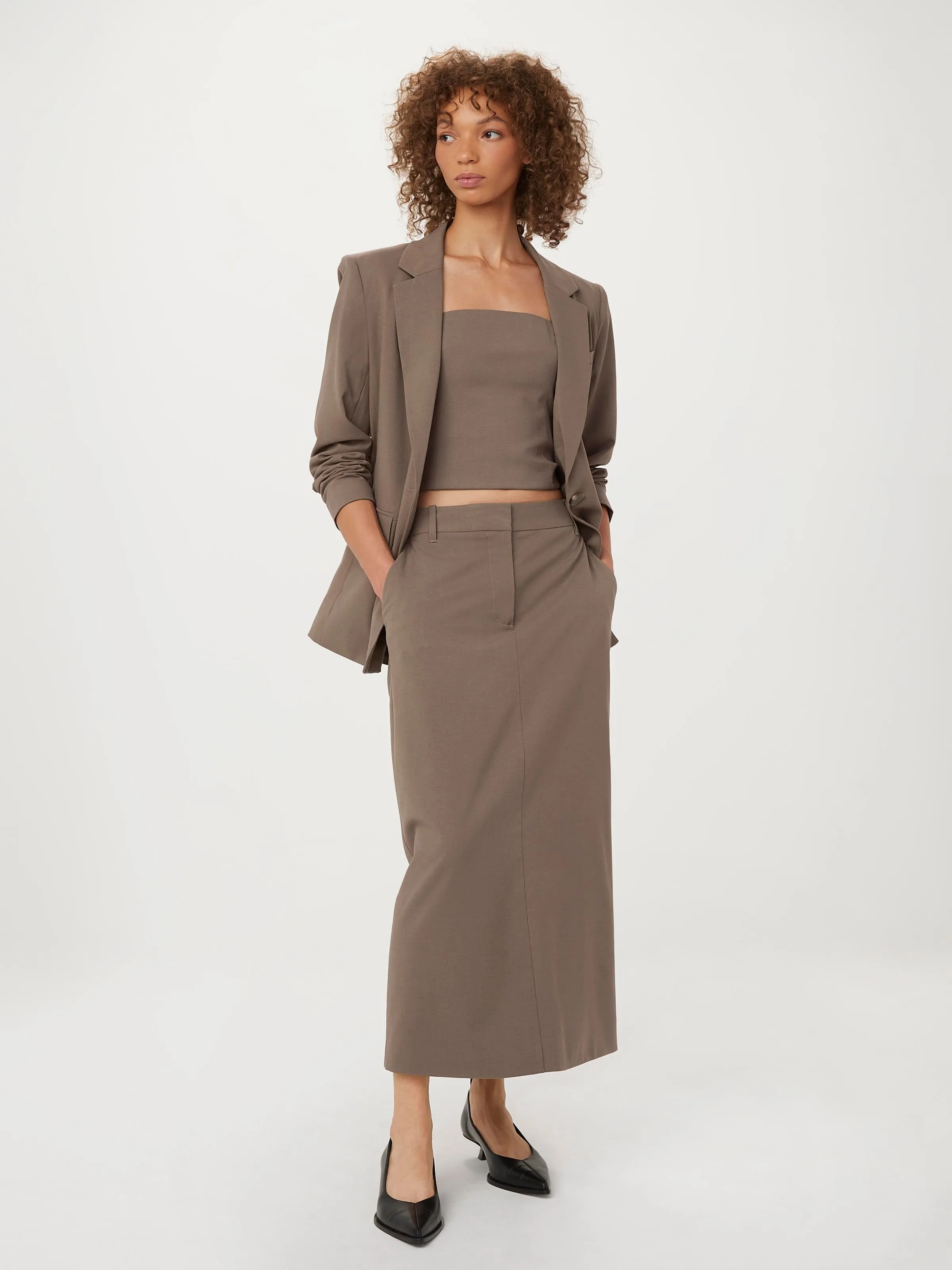 The Maxi Pencil Skirt in Dark Taupe