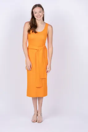 Toccin Lucy Scoop Neck Tie-Front Midi Dress