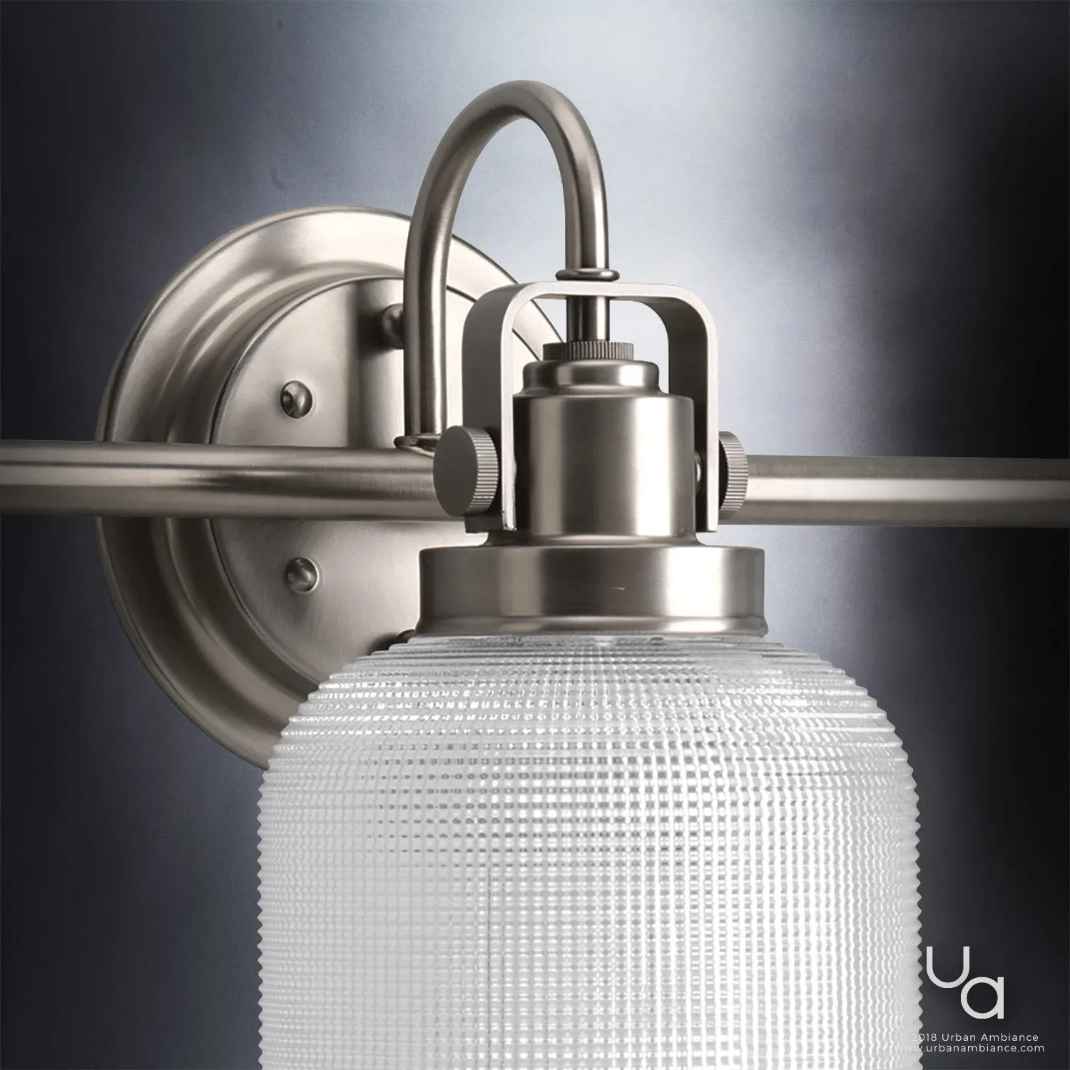 UHP2045 Luxe Industrial Bath Fixture, 8-3/4"H x 26-1/4"W, Aged Nickel Finish, Harlow Collection