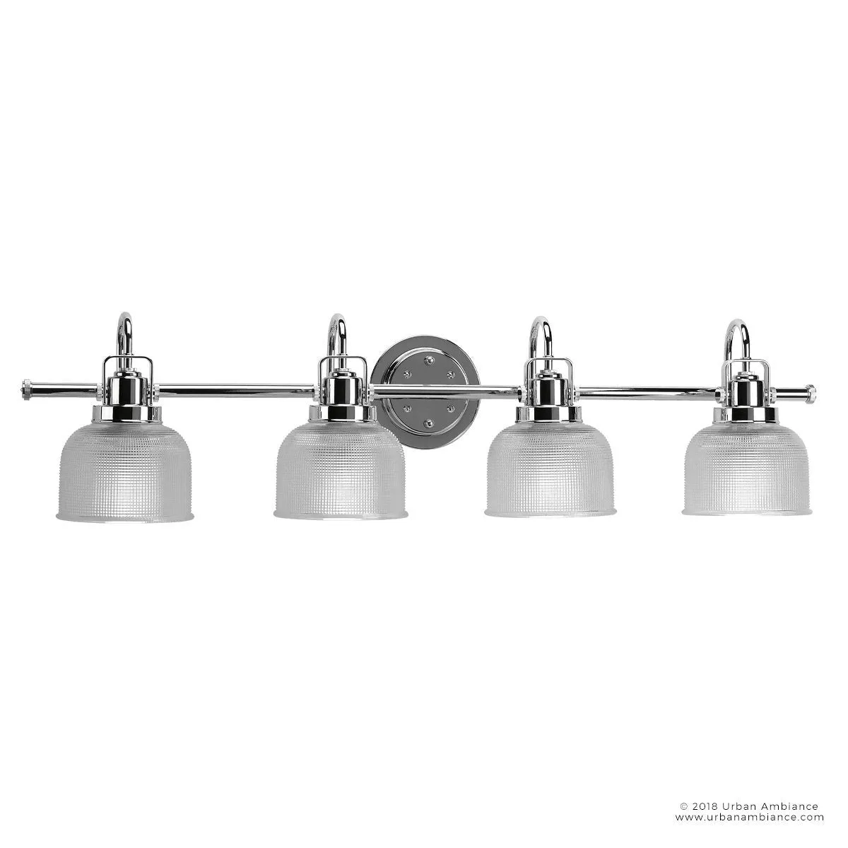 UHP2046 Luxe Industrial Bath Fixture, 8-3/4"H x 35-1/2"W, Polished Chrome Finish, Harlow Collection