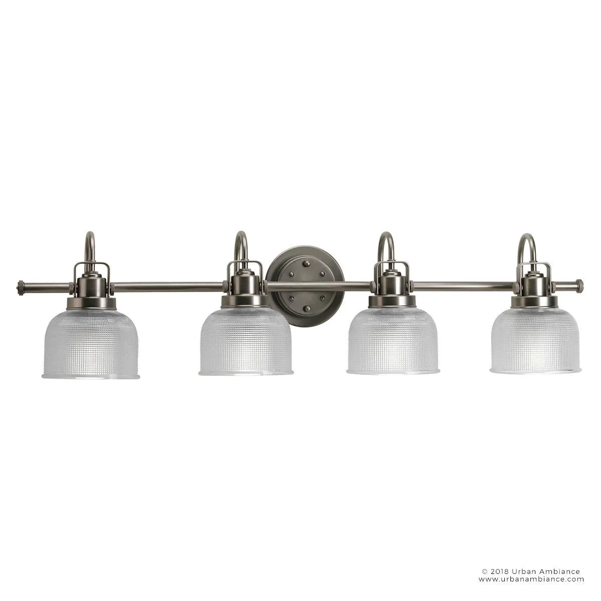 UHP2048 Luxe Industrial Bath Fixture, 8-3/4"H x 35-1/2"W, Aged Nickel Finish, Harlow Collection