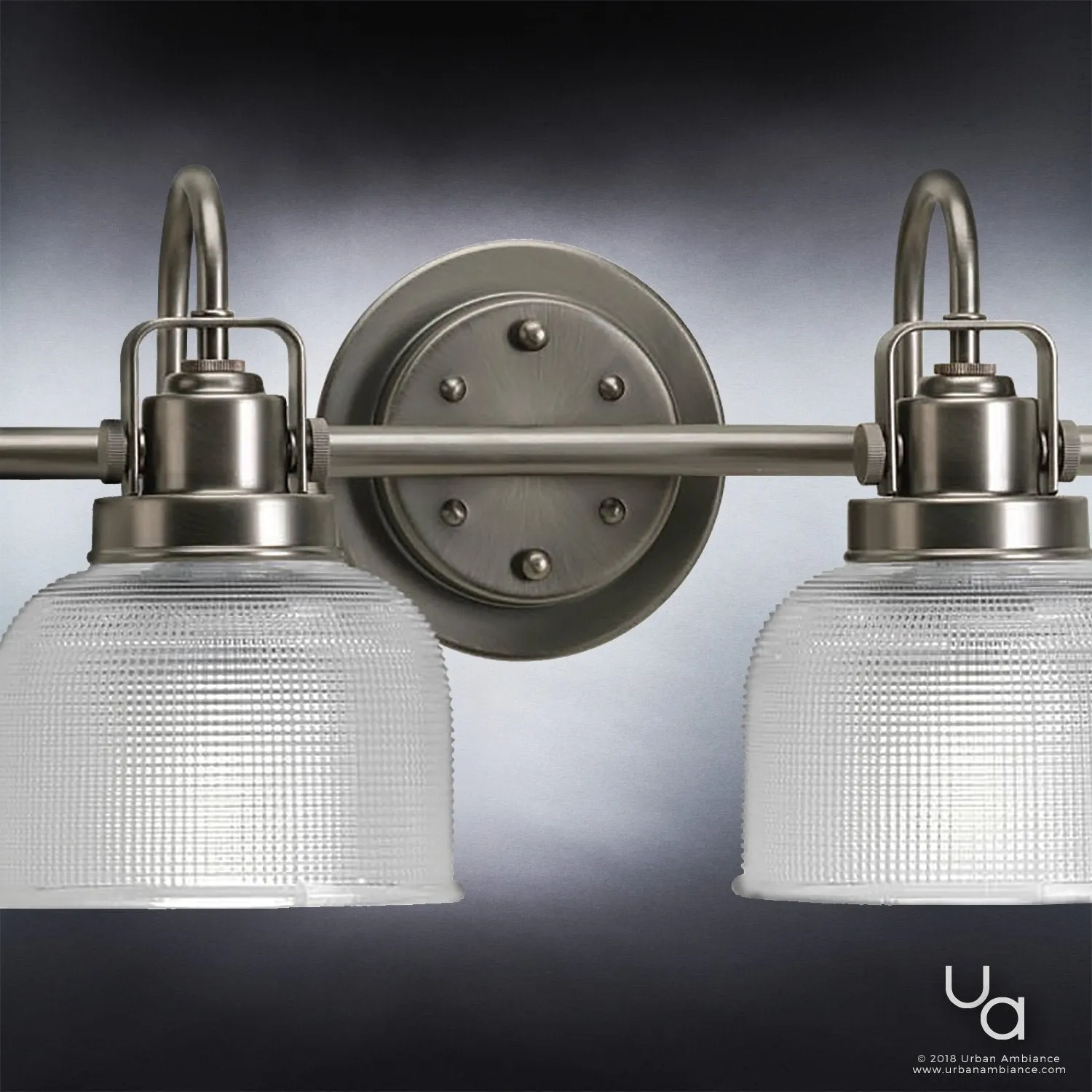 UHP2048 Luxe Industrial Bath Fixture, 8-3/4"H x 35-1/2"W, Aged Nickel Finish, Harlow Collection