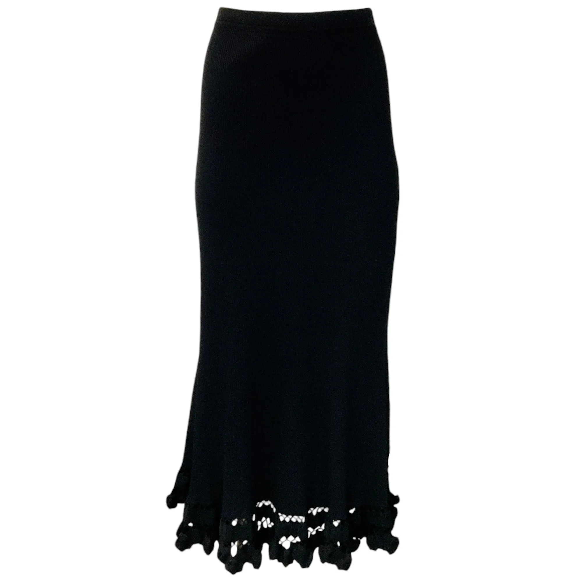 Ulla Johnson Black Ribbed Mateo Maxi Skirt