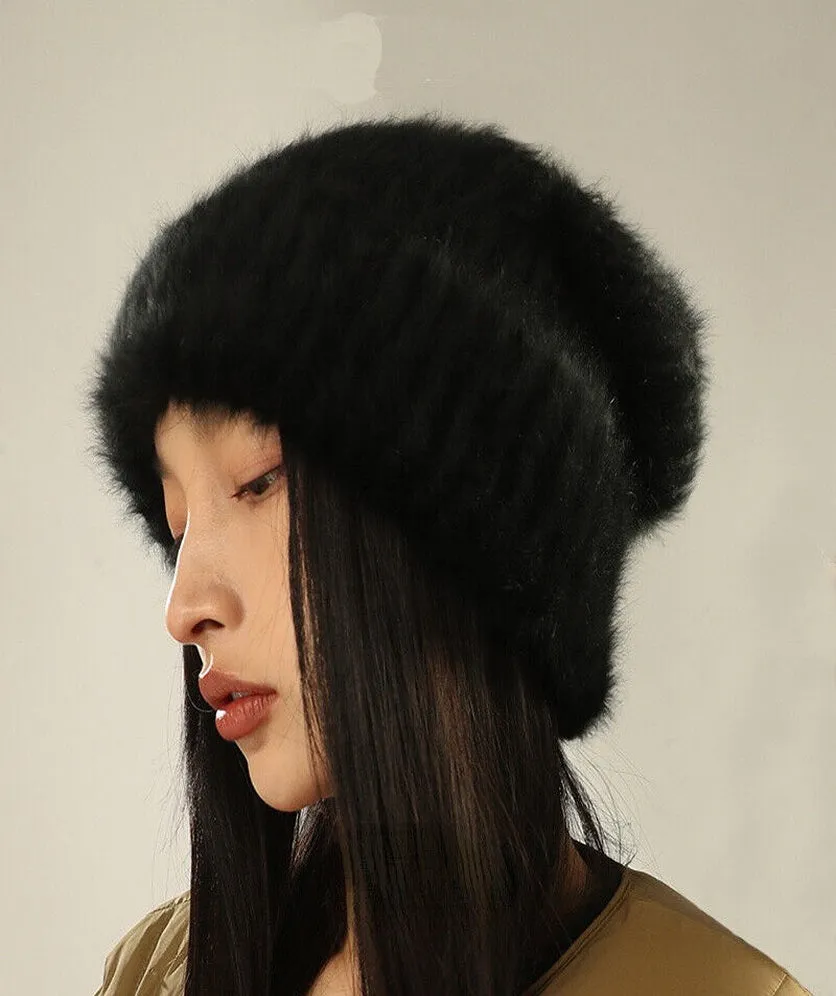 Winter Beanie Hats for Women Men Knitted Hat Angora Wool