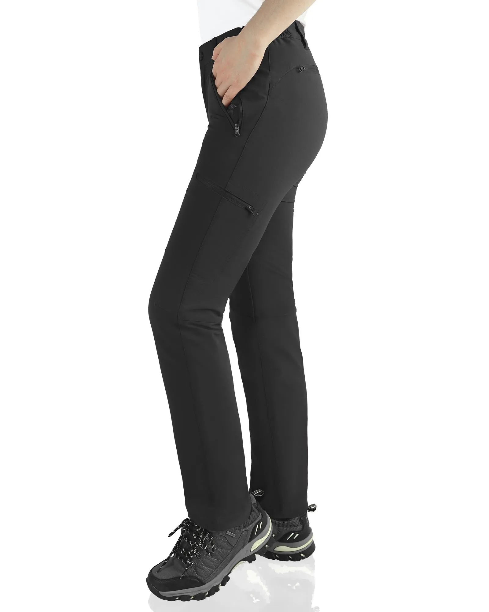 Women's Golf Pants, Water-Resistant Lightweight Hiking Pants with Adjustable Bottom for Travel, Camping, Fishing